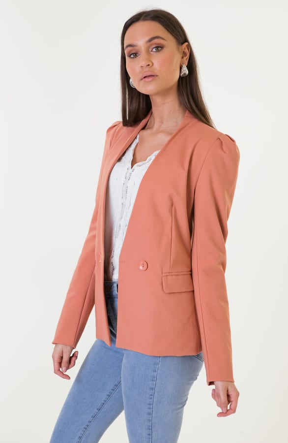 Blazer Pofmouwen Kyra Koraal – shoparchief — foto 2