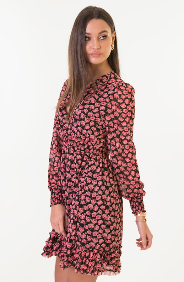 Bloemen Jurk Lily Zwart – shoparchief — foto 2