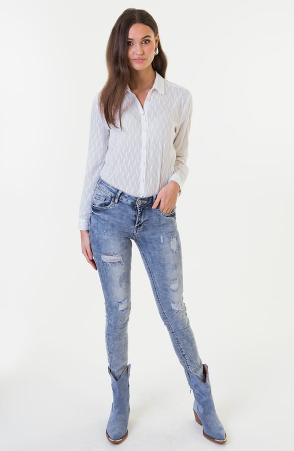 Blouse Met Print Sally Wit – shoparchief — foto 3