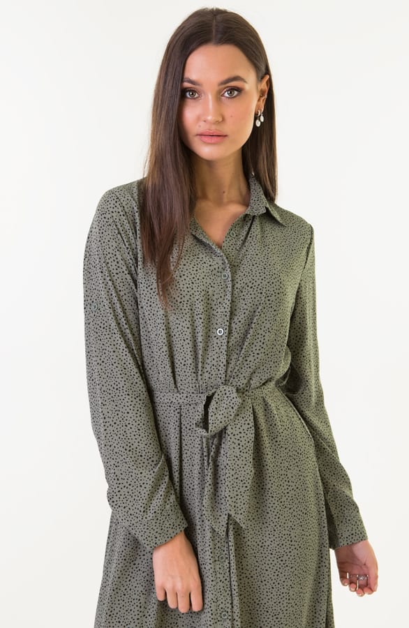 Cheetah Maxi Jurk Tara Legergroen – shoparchief — foto 3