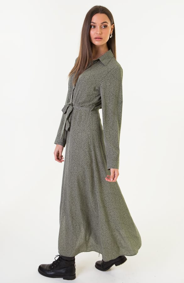Cheetah Maxi Jurk Tara Legergroen – shoparchief — foto 2