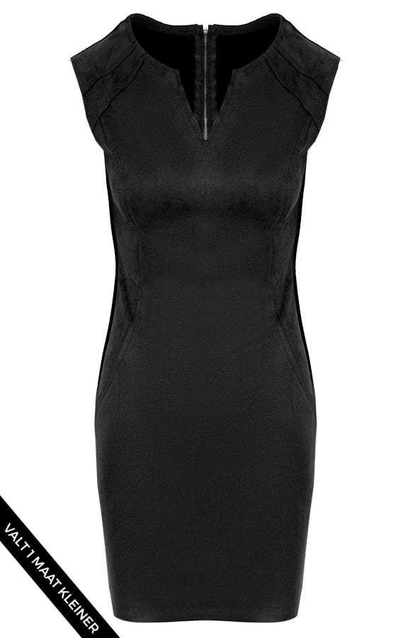 Donna Suede Jurk Zwart – shoparchief