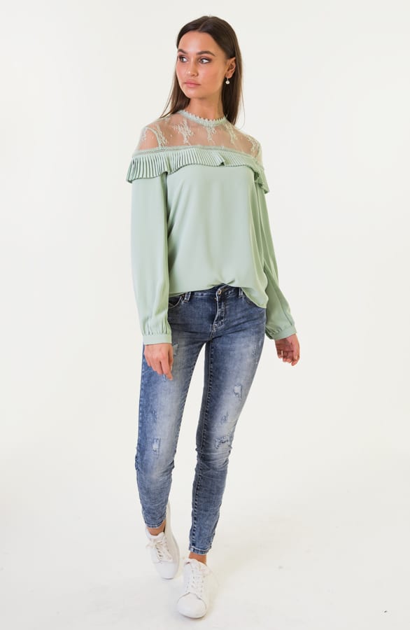 Kanten Blouse Alina Mint – shoparchief — foto 4