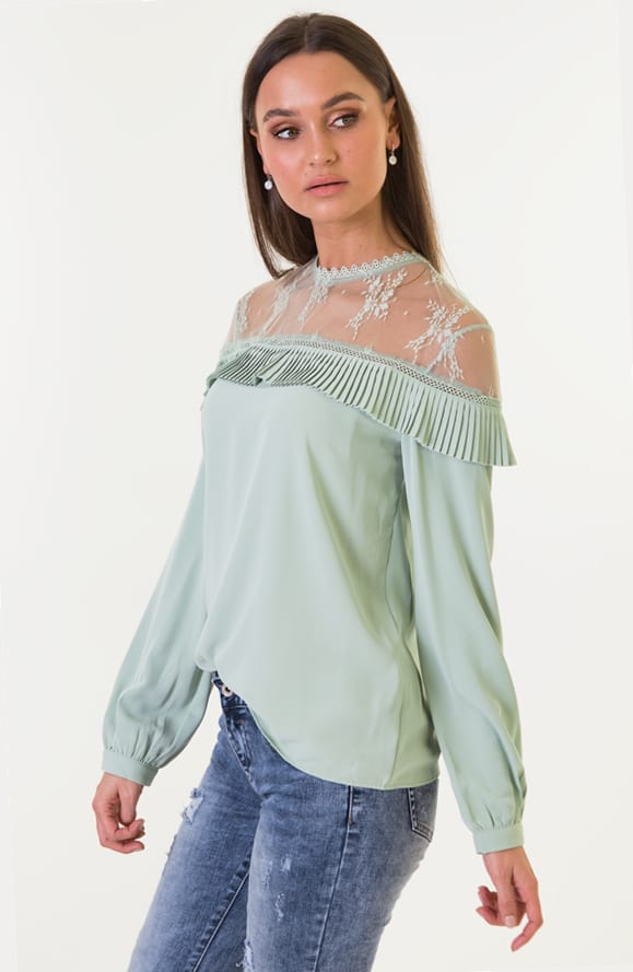 Kanten Blouse Alina Mint – shoparchief — foto 3