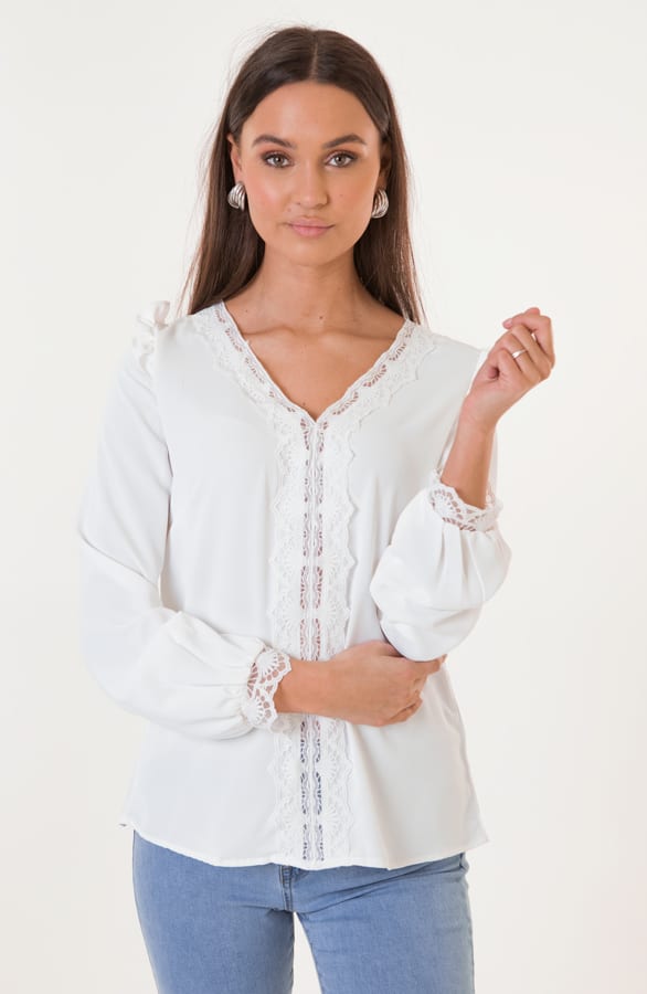 Kanten Blouse Maeve Wit – shoparchief — foto 2