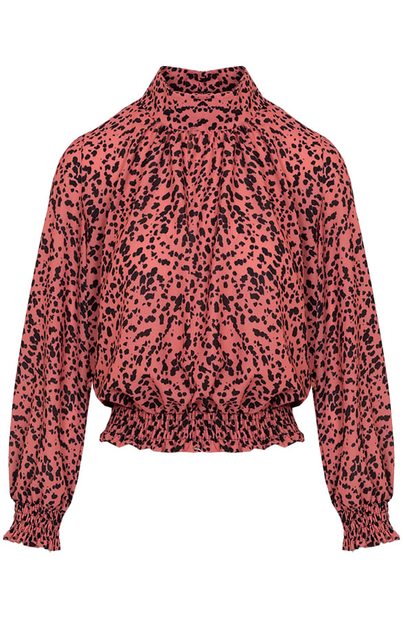 Leopard Blouse Caitlyn Koraal – shoparchief