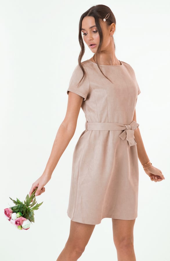 Margot Suede Jurk Taupe – shoparchief — foto 3