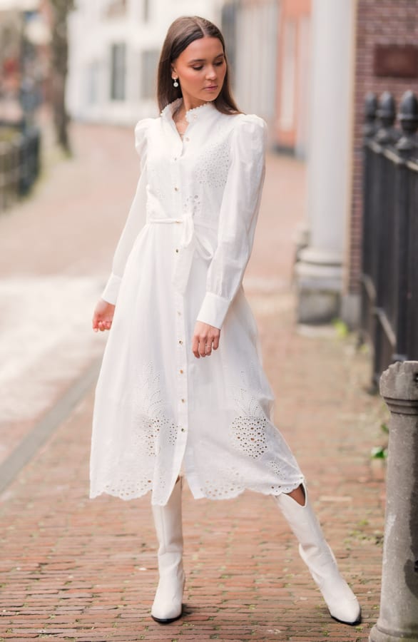 Maxi Jurk Kant Loiza Wit – shoparchief