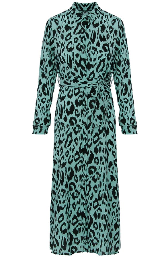Maxi Jurk Panter Faye Groen – shoparchief