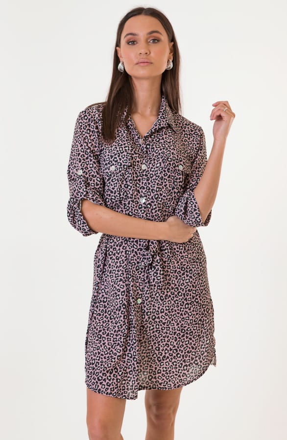 Panter Knopen Jurk Cato Roze – shoparchief — foto 3