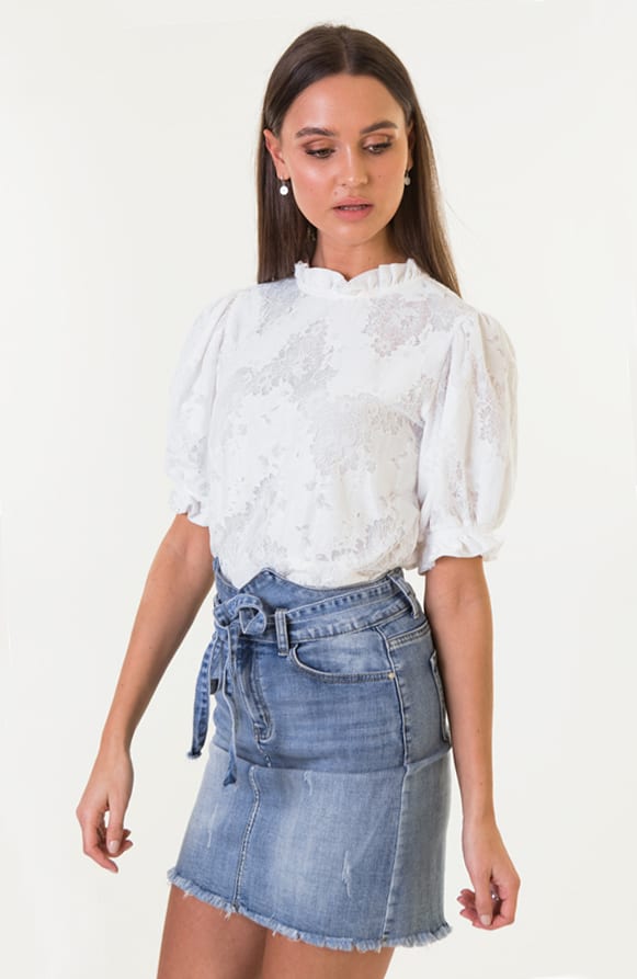 Top Pofmouwen Ella Wit – shoparchief — foto 3