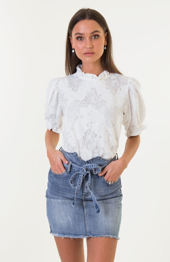 Top Pofmouwen Ella Wit – shoparchief