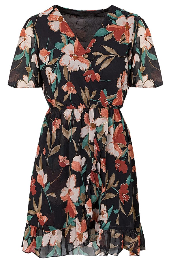 Bloemen Jurk Sadie Zwart – shoparchief
