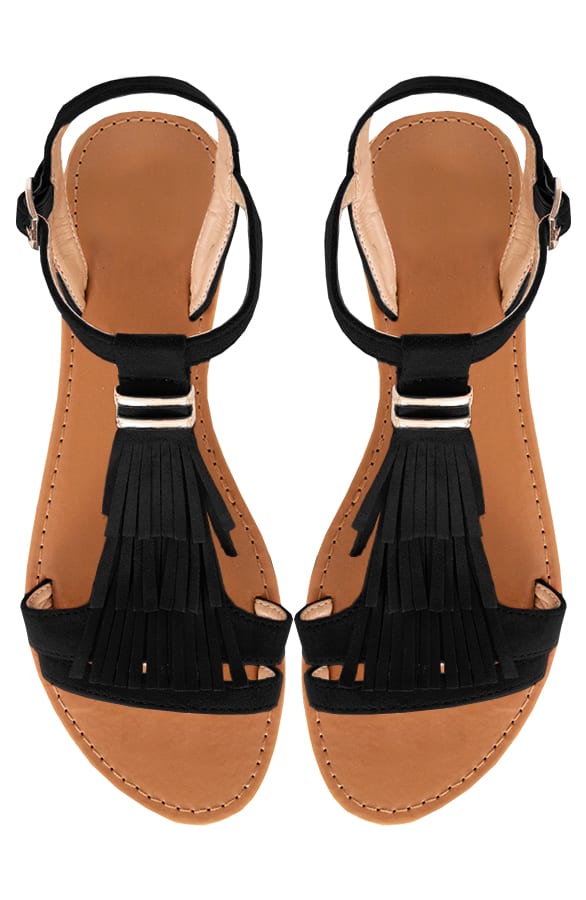 Fringe Sandalen Ilse Zwart – shoparchief