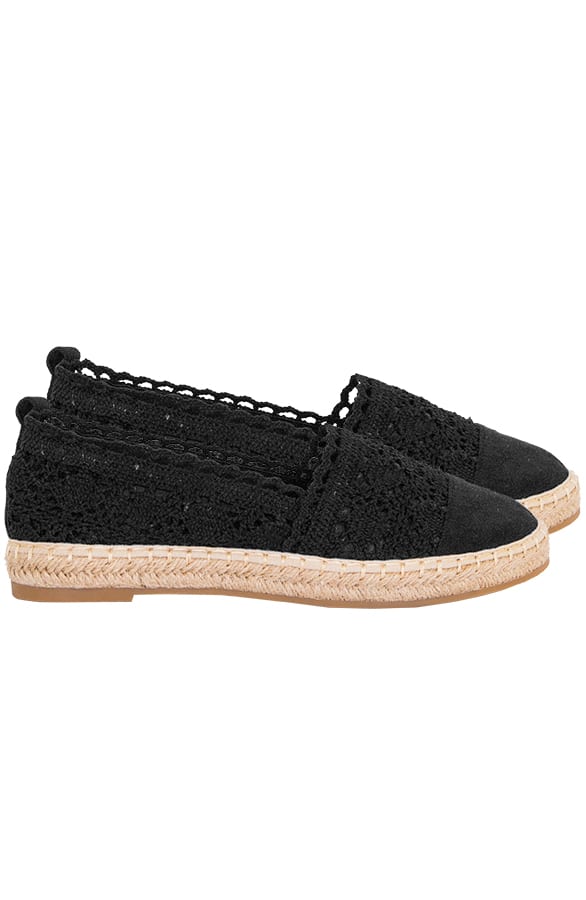 Kanten Espadrilles Silke Zwart – shoparchief