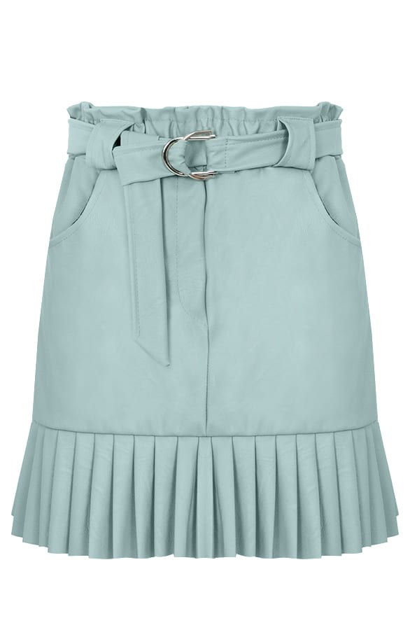 Leren Plisse Rok Camila Mint – shoparchief