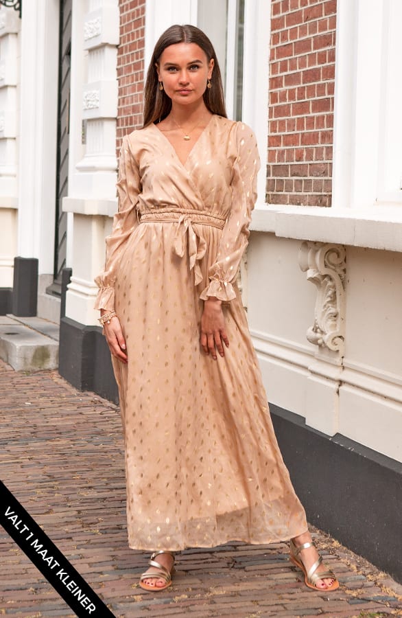 Maxi Jurk Hellen Camel – shoparchief
