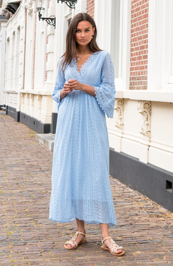 Maxi Kanten Jurk Lise Babyblauw – shoparchief — foto 2