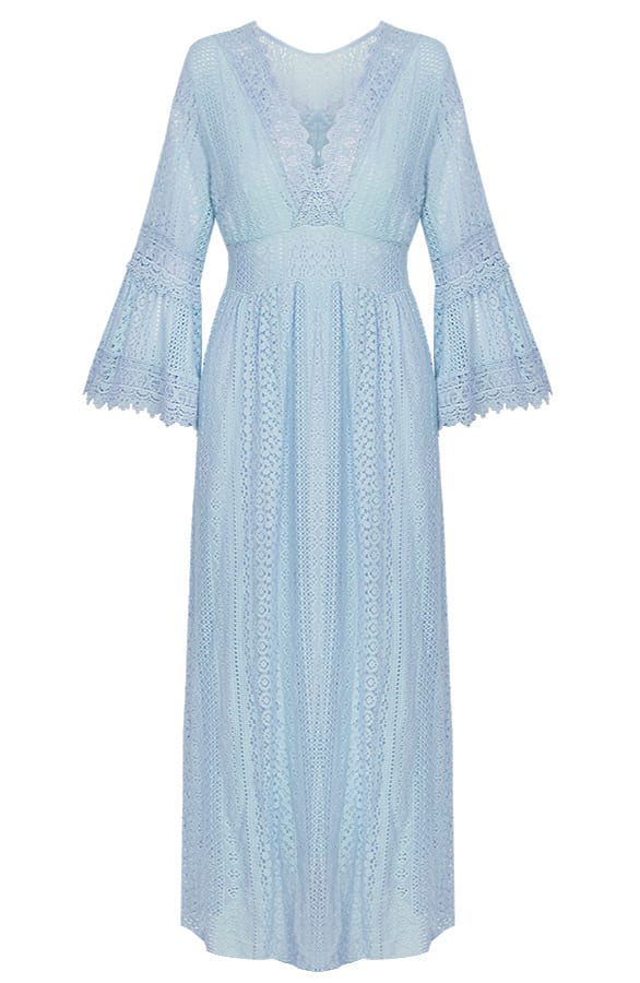 Maxi Kanten Jurk Lise Babyblauw – shoparchief