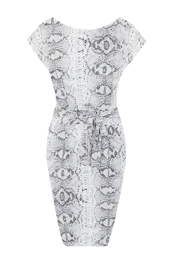 Noa Slangenprint Strikjurk Grijs – shoparchief