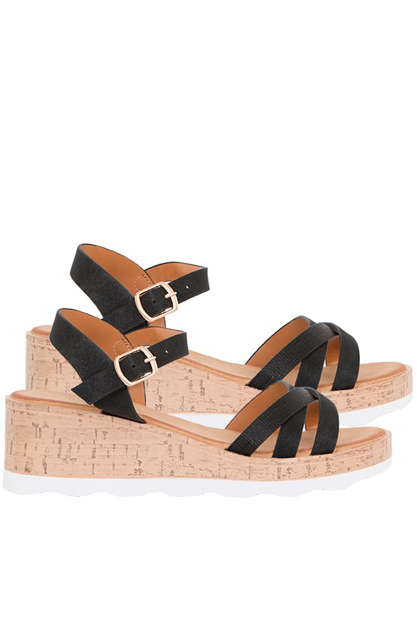 Plateau Sandalen Marie Zwart – shoparchief