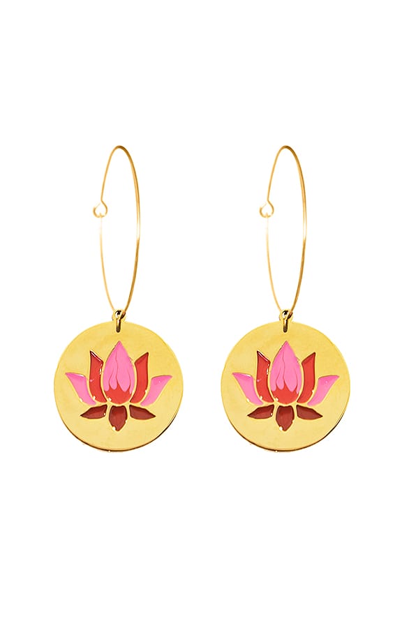 Thirza Lotus Oorbellen Goud – shoparchief