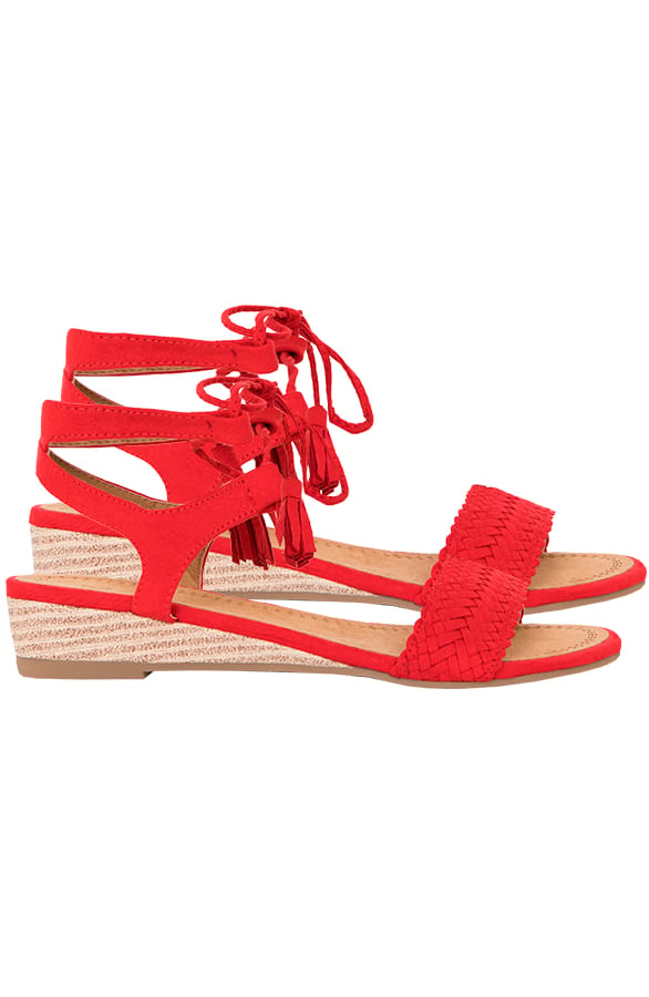 Vlecht Sandalen Felicia Rood – shoparchief