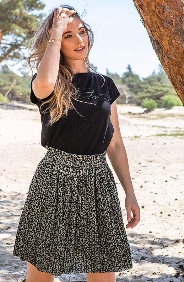 Cheetah Plisse Rok Marlie Army – shoparchief