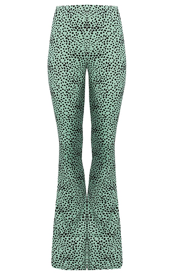 Janine Flared Broek Cheetah Mint – shoparchief