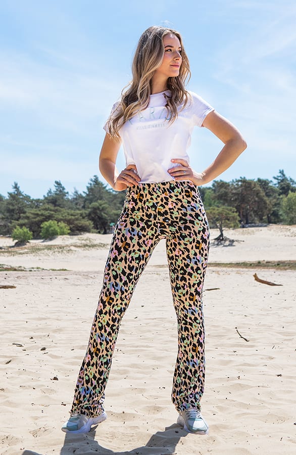 Janine Flared Broek Cheetah Pastel – shoparchief — foto 6