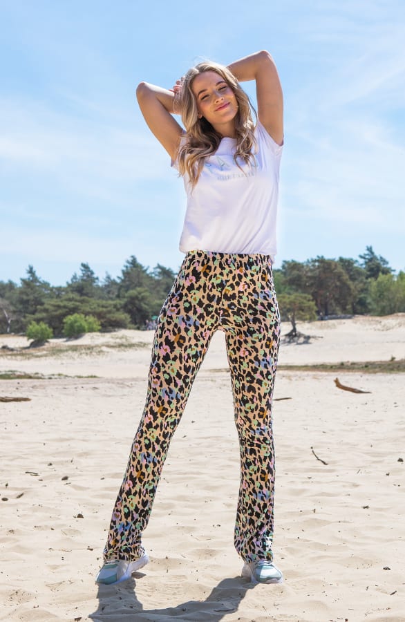 Janine Flared Broek Cheetah Pastel – shoparchief — foto 4