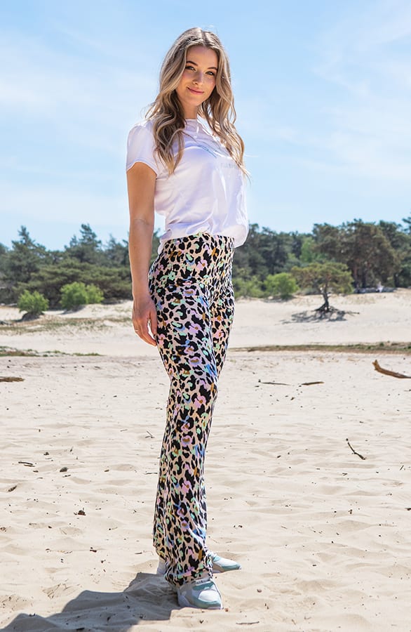 Janine Flared Broek Cheetah Pastel – shoparchief — foto 5