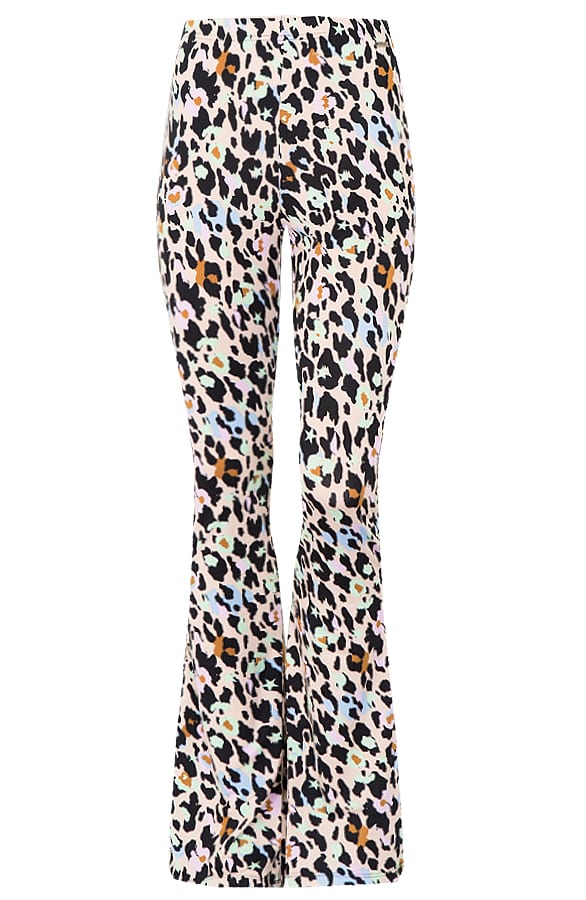 Janine Flared Broek Cheetah Pastel – shoparchief