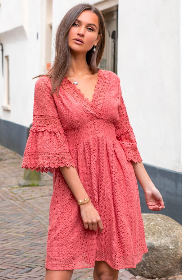 Kanten Jurk Lise Koraal – shoparchief — foto 5