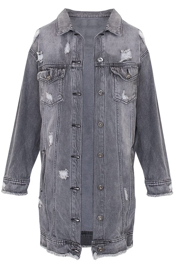 Sarah Denim Jacket Dark Grey – shoparchief