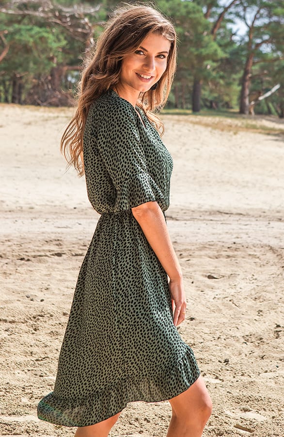 Ayla Cheetah Dress Army – shoparchief — foto 3