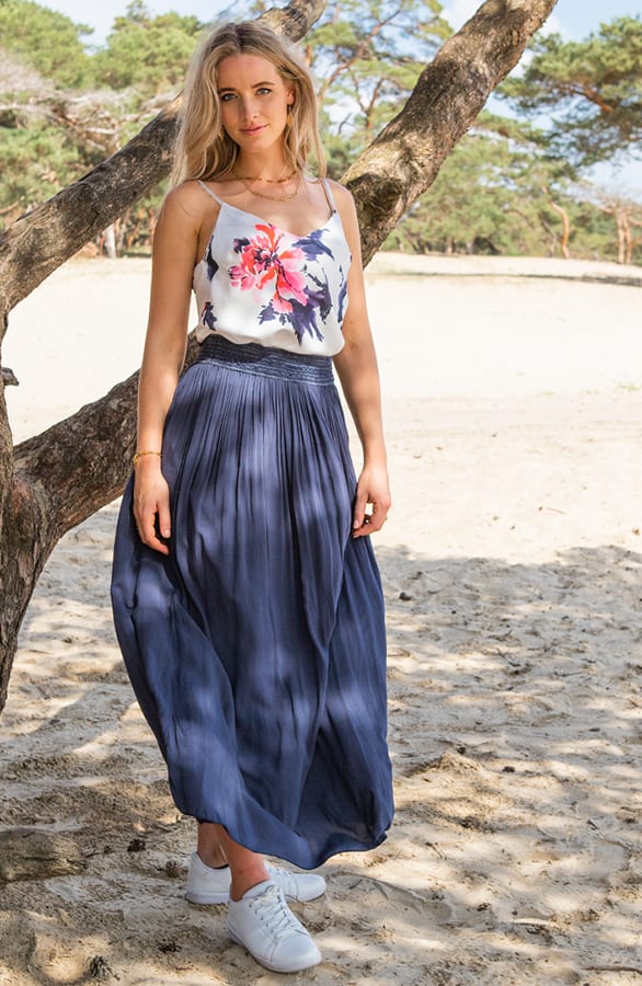 Clara Bloemen Top Blauw – shoparchief — foto 3