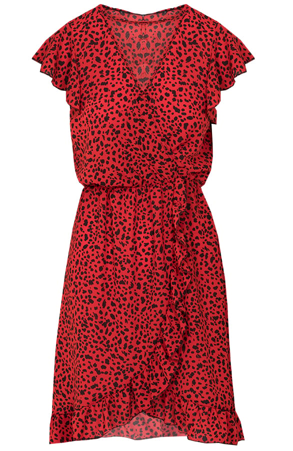 Cheetah Jurk Zara Rood – shoparchief
