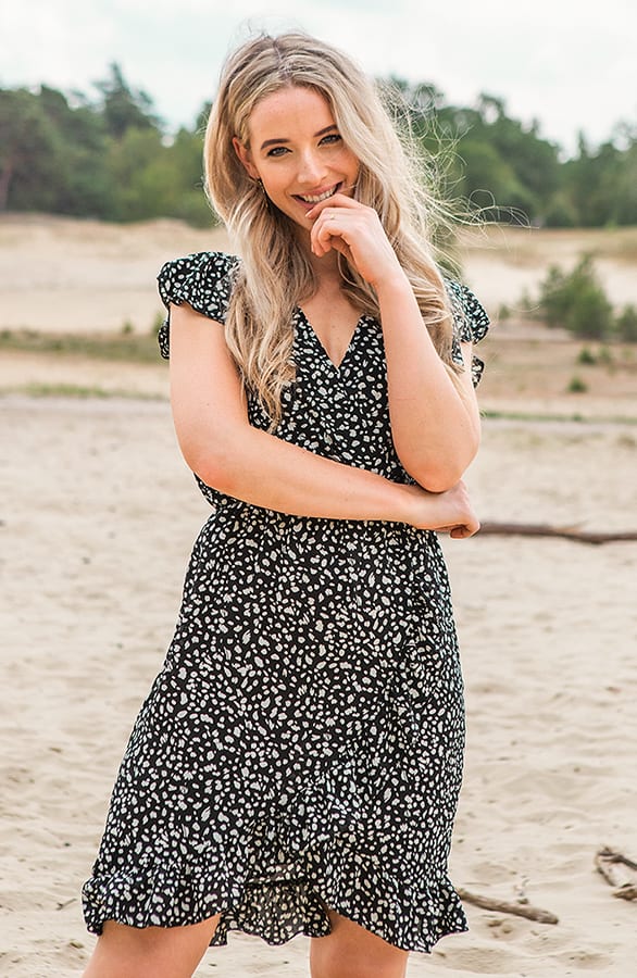 Cheetah Jurk Zara Zwart – shoparchief — foto 2