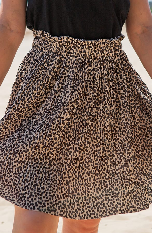 Cheetah Plisse Rok Marlie Beige – shoparchief — foto 2