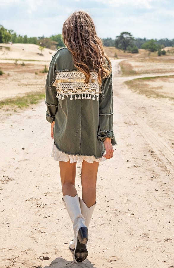 Ibiza Tassel Jacket Oversized Alexa Army – shoparchief