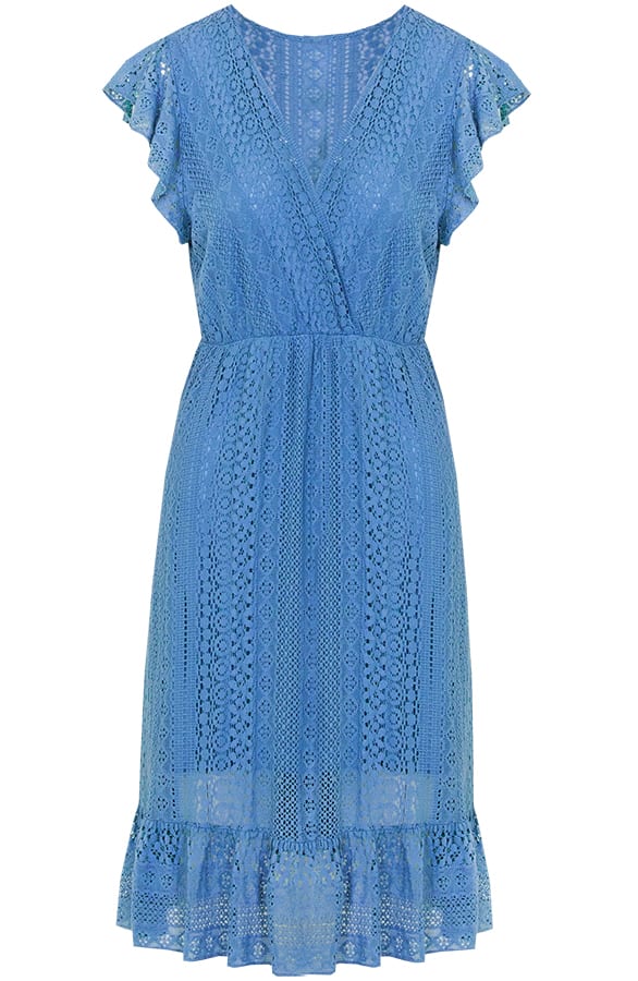 Kanten Jurk Zody Jeansblauw – shoparchief