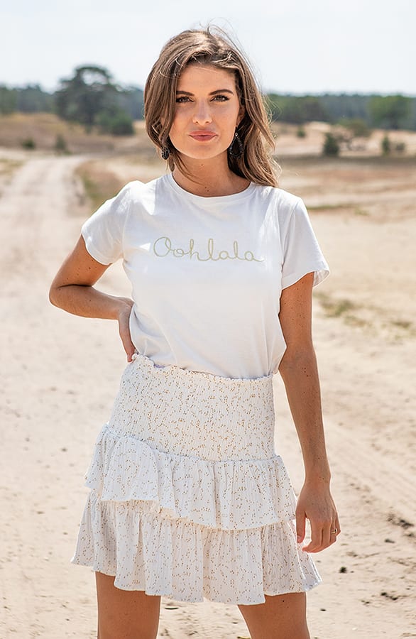 Laagjes Rok Sylvie Wit Goud – shoparchief — foto 3