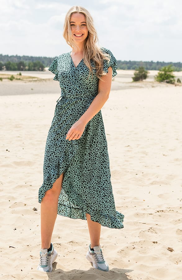Midi Jurk Cheetah Jenny Mint – shoparchief — foto 2