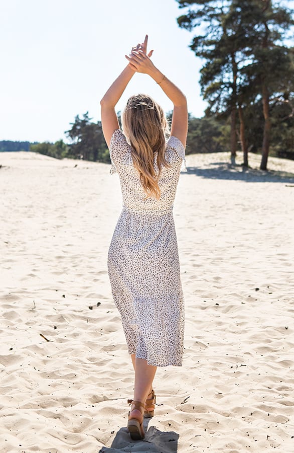 Midi Jurk Cheetah Robyn Beige – shoparchief — foto 5