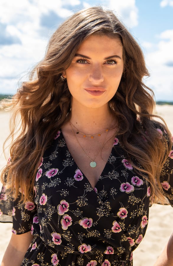 Bloemen Midi Jurk Hannah Zwart – shoparchief — foto 3