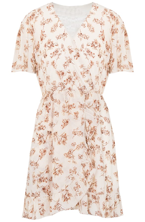 Bloemen Omslag Jurk Noor Creme – shoparchief
