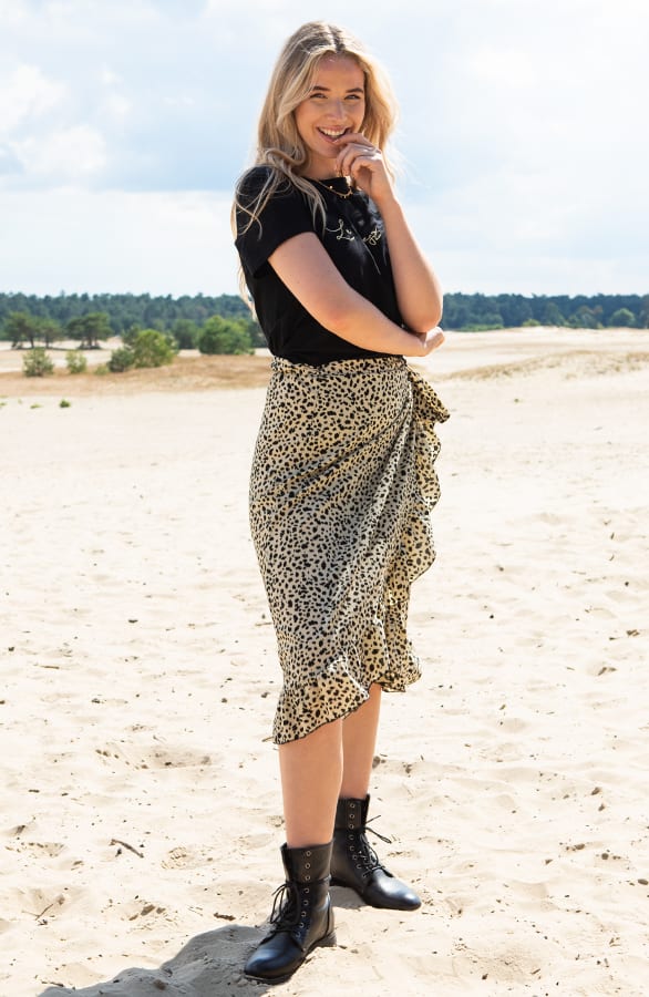 Midi Wikkelrok Cheetah Andrea Beige – shoparchief — foto 3