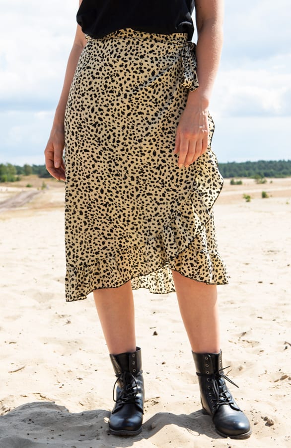 Midi Wikkelrok Cheetah Andrea Beige – shoparchief — foto 5