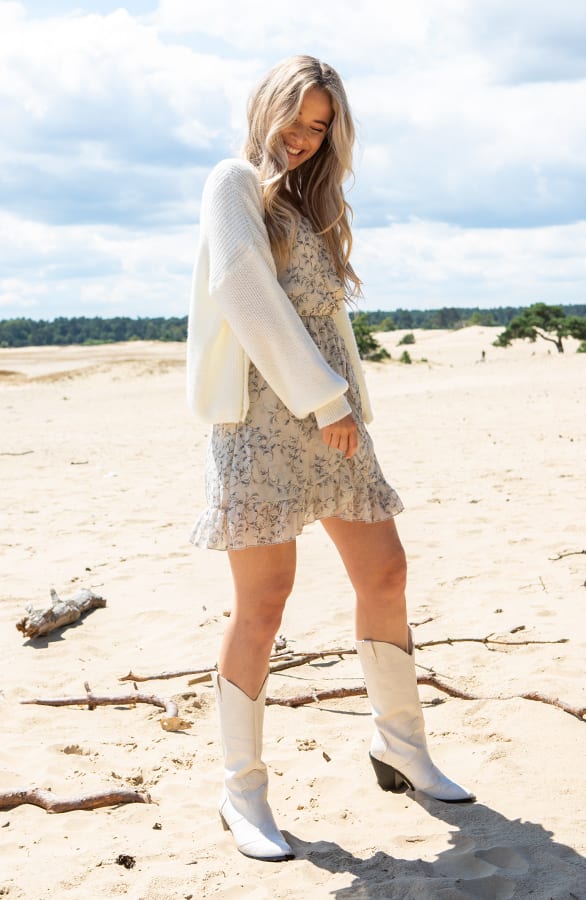 Gebreid Knopen Vest Riley Offwhite – shoparchief